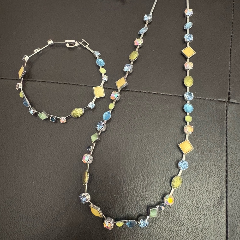 Lia Sophia Blue and Yellow Necklace Set - Picture 2 of 5
